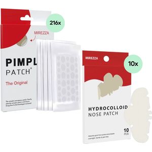 Mirezza Pimple Patches + Nose Patches - Puisten Pleister - Acne Pleister - Puisten verwijderaar - Acne Sticker - Pimple patch - pimple patches - Nose patches - 10x Nose Patches - 216 STUKS Pimple Patches - COMBI-DEAL!