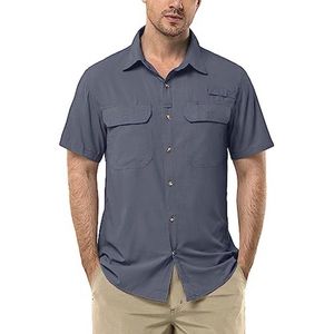 Korte Mouwen Heren Overhemd | UPF50+ UV-bescherming | Sneldrogend Functioneel Shirt voor Outdoor Activiteiten