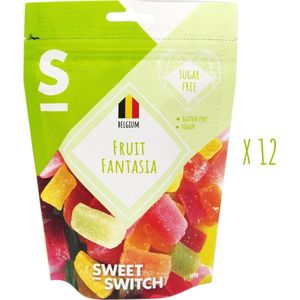 SWEET-SWITCH® - Fruit Fantasia - Fruitsnoepjes - Snoep - Suikervrij - Glutenvrij - Vegan - 12 x 100 g