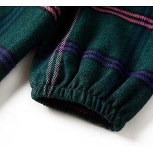 vidaXL - Kinderjurk - Donkergroen - Lange Mouwen - Ruches