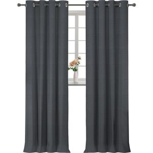 Verduisterende Thermische Gordijnen Set van 2 - 140x300cm, Geschikt voor Slaapkamer en Woonkamer, Geluiddempende en Warmte-isolerende Ramen, Grijs