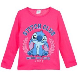Disney Lilo & Stitch Shirt - Lange Mouw - Stitch Club - Fuchsia - Maat 98