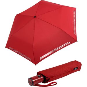 Mini kinderparaplu Safety Reflex extra licht, Automatisch rood, zakparaplu automatisch