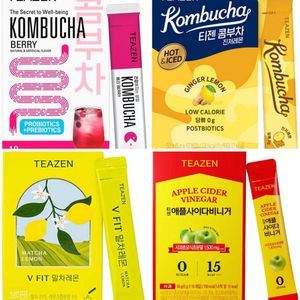TEAZEN Kombucha Wellness & Detox Pack – Berry • Ginger Lemon • Apple Cider • Pineapple – 4×10 sticks – Suikervrij