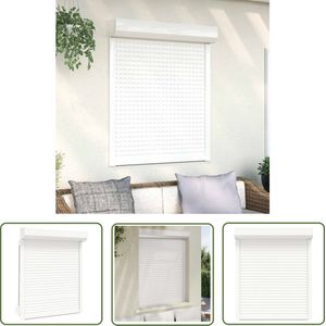 vidaXL Rolluik Wit - Aluminium Rolluik - Rolluik 100x130 cm aluminium wit - Binnenzonwering - Buisrolluik - Hordeur