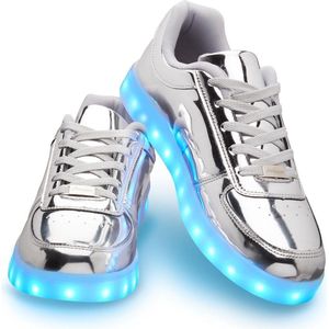 Schoenen met lichtjes - Lichtgevende led schoenen - Zilver - Maat 36