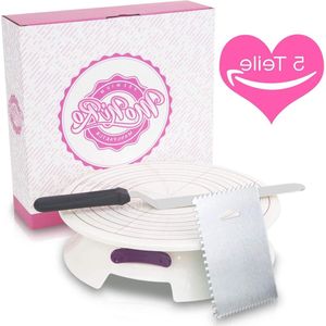 Draaibaar taartplateau met 30 cm draaiplateau - professionele fondant bakaccessoires set - roestvrij staal hoekpalet - taartdecoratie gereedschap draaiplateau elektrisch