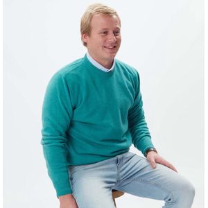 Osborne Knitwear Trui met ronde hals - Sweater heren in Lamswol - Pullover Heren - Shamrock - 3XL