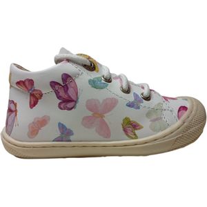 Naturino - Cocoon- mt 22 - veter bumper kleurrijke vlinders lederen sneakers - Wit