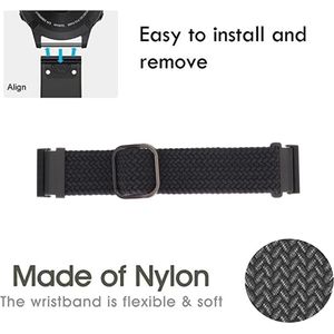 24 Mm Nylon Vervangende Horlogeband - Verstelbaar en Ademend - Roestvrijstalen Elastische Gesp - Sport Horlogeband Dames