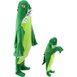 Bovista Hoodie Deken Met Mouwen - Fleece Blanket - Dames - Heren - Kinderen - Plaid - Knuffeldeken - Onesie - Extra Zacht & Warm - Dinosaurus