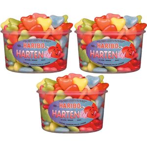 3 silo's Haribo Harten  á 150 stuks - Voordeelverpakking Snoepgoed