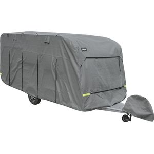 Campout Caravanhoes - 5,18 - 5,79 x 2,50 m - Caravan beschermhoezen - Camperhoezen - Waterdicht en UV-bestendig - 4-laags SFS-stof, 160g/m² - YKK ritsen - Met 4 Bevestigingsriemen en Elastische Band - Inclusief opbergtas