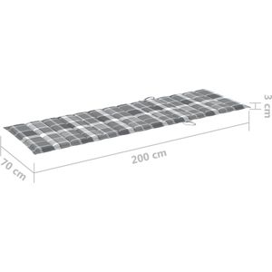 vidaXL - Ligbed - met - kussen - massief - acaciahout - en - gegalvaniseerd - staal