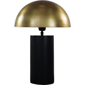 Selina Tafellamp - 30x30x45 cm - Zwart/Goud - Metaal, tafellamp slaapkamer, tafellamp industrieel, tafellampen woonkamer, tafellamp zwart, tafel lamp, tafellamp slaapkamer industrieel, tafellampje