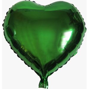 Hartvormige folie ballon groen 45,7 cm - ballon - hart - groen - pasen - decoratie - trouwen