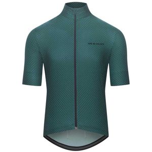 CafÉ Du Cycliste Fleurette Korte Mouw Wielertrui Groen,Blauw XS Man