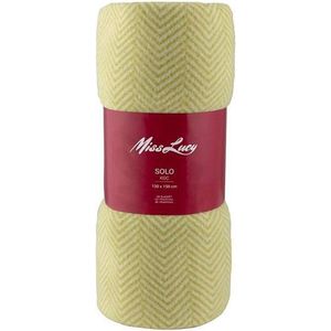 Miss Lucy Solo Plaid 130 x 150 cm - Deken - Woonaccessoire - Fleece zacht - Lemon