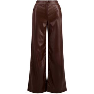 Zusss Broek Faux Glans Leren Wideleg 0303 097 1030 Mid Brown Dames Maat - XS