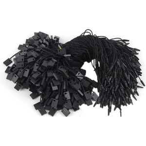 Hang Tag String 200pcs Disposable Black Nylon with Snap Lock Pin for Clothing Brand Tag Price
