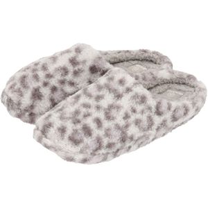 Apollo - Instap Sloffen - Lichtgrijs - Luipaardprint - Pantoffels - Antislip Zool