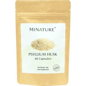 Psyllium Capsules 60 stuks - 450mg Poeder van Psylliumvezels per Vegan Capsule - Psyllium Husk - Plantago Ovata - 100% Plantaardig