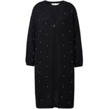 MIAMODA MIAMODA - Dames - Lang vest sierkralen lange ballonmouwen - Zwart - Maat 46+