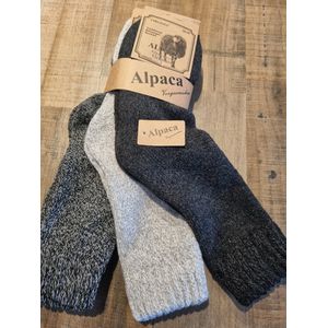 3 Paar - Alpaca Wollen Sokken - Maat 35-38 - Wintersokken - Thermosokken -Huissokken - Vrijetijdsokken - Wandelsokken