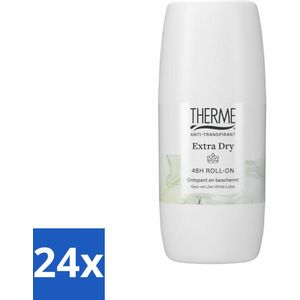 Therme - Extra Dry Zen White Lotus Roller - Anti-transpirant - Beschermend - 60ml - Voordeelverpakking - 24 stuks