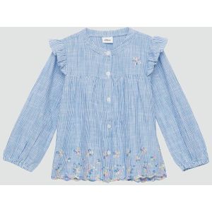 Blouse - Katoen - A-lijn - Lange Mouwen - Met Knoopsluitingen