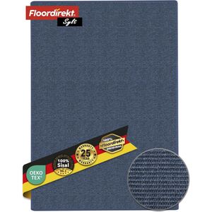 FLOORDIREKT Tapijtloper op Maat Gemaakt Sylt - Gemaakt van Sisal - Brug voor Binnenruimtes - Modern Woonvloerkleed - Blauw - 50 x 350 cm