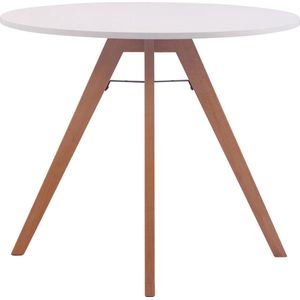 Kleine keukentafel - Eettafel keuken - Rond - Eetkamertafel - 90x75cm - 2 tot 4 personen - Wit