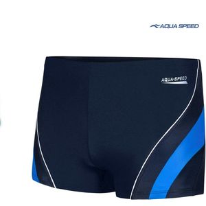 Aquaspeed Dennis Heren Zwembroek - Zwemboxer Zwart met Blauw - M