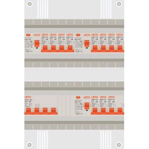3 fase groepenkast met 10 licht groepen en kookgroep
