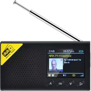 Ikello Draagbare DAB+/FM radio met Bluetooth en oplaadbare batterij - Wekkerradio - Noodradio - Zwart