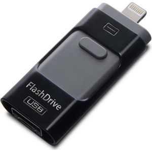 USB Stick - 64GB - 3 in 1 Flashdrive - Zwart