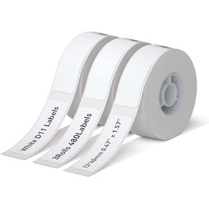 Thermische etiketten 12 x 40 mm - Zelfklevend etiketpapier voor labelprinter - 160 etiketten per rol (3 rollen, wit)