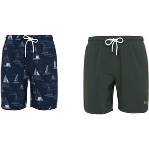 Set van 2 zwembroek La V boten / groen 116-122