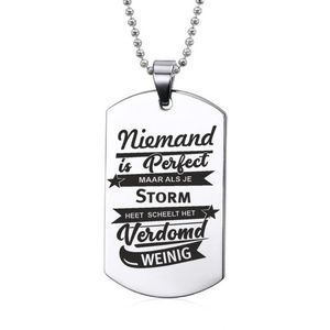 Niemand Is Perfect - Storm - RVS Ketting