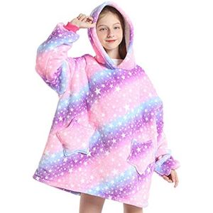 Oversized Capuchondeken Sweatshirt voor Kinderen - Super Zachte Sherpa Hoodie met Ruime Capuchon en Zak