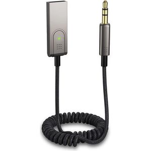 Bluetooth 5.1 Adapter voor Auto - Draadloze Aux Ontvanger met Microfoon voor Handsfree Bellen en Muziek