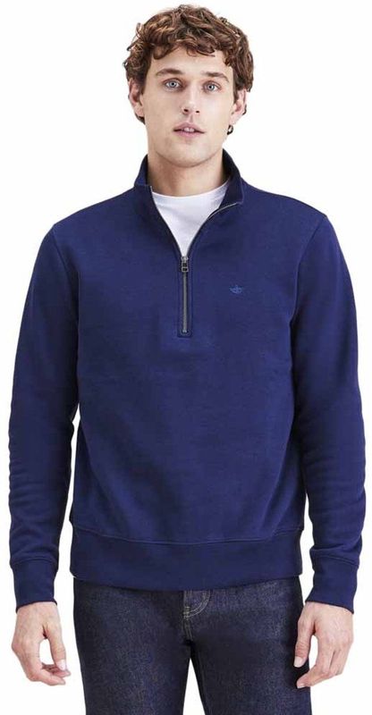 Dockers - T3 - Half Rits Trui - Blauw - Regular Fit