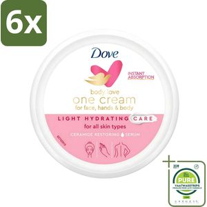 Dove - Body Love - One Cream - Hydraterend en voedend - 250 ml - Voordeelverpakking - 6 stuks - Hydraterende crème - Voedende crème