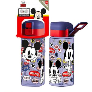 Mickey Mouse vierkante drinkbeker / drinkfles met slot - 550 ml - 20 cm hoog