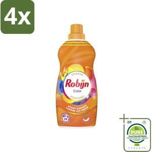 Robijn – Vloeibaar Wasmiddel – Klein & Krachtig Color – 1,19 L - Voordeelverpakking - 4 stuks - Kleurbehoud - Kleurherstel