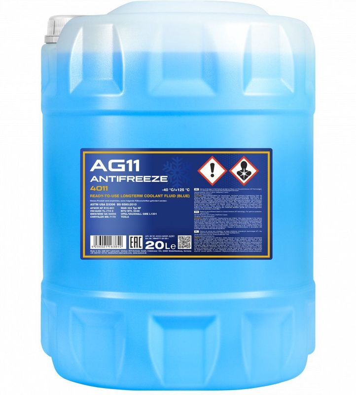 Koelvloeistof - AG11 - Antivries - 20 Liter - Gebruiksklare Oplossing tot -40 °C