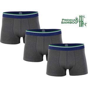 3 stuks Heren boxershorts - Bamboe - Ondergoed - Antraciet - Maat L