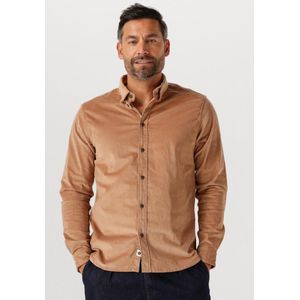 Anerkjendt Akleif Solid Cord Shirt - met lange mouwen - Heren Camel - Maat S
