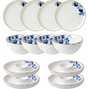 Heinen Delfts Blauw | Blauw Vouw Italiaanse avond | 3-delig | 4 pers.