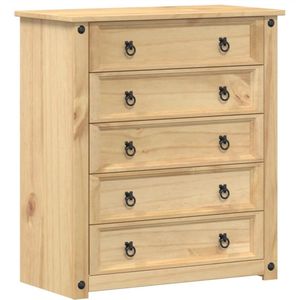 Ladekast 80x40x89 cm van massief grenenhout met 5 lades